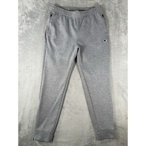 Champion Sweatpants Mens Medium Grey Joggers Sportswear Athletic Zip Ankles